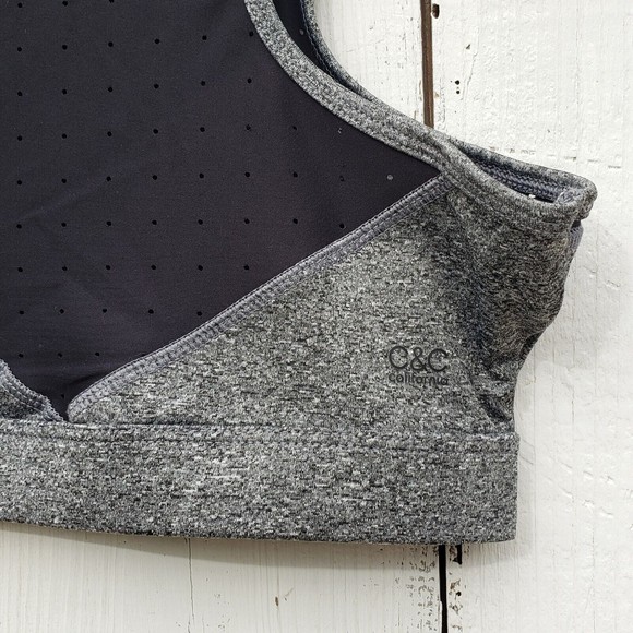 C&C California Grey and Black Athletic Sports Bra Legging Set Sz S NEW - Picture 12 of 14